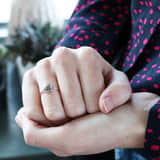 Zilveren ring bloem met zirkonia Bali