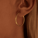 Zilveren oorringen goldplated 30mm voor dames