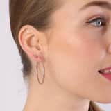 Zilveren oorringen roseplated 40mm voor dames