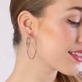 Zilveren oorringen roseplated 50mm voor dames