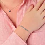 Armband, 925 Silber, Kristall, Aqua