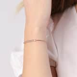 Zilveren roséplated tennisarmband met cream kristal voor dames