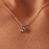 Zilveren ketting kristal white voor dames