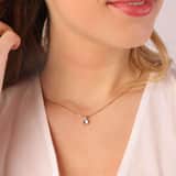 Zilveren roséplated ketting met hanger met Swarovski kristal voor dames