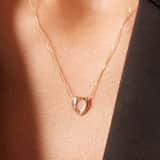 14 karaat gouden ketting hanger hart zirkonia voor dames