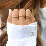 Goldplated ring met bolletjes