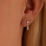 Diamond Luxury 14 karaat witgouden oorknoppen met diamant 0,02ct voor dames