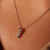 Halskette, 585 Weißgold, mit Diamant 0,01 ct