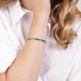 Edelstahlarmreif Bangle Hematit/Kristall