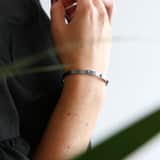 Edelstahlarmreif Bangle mit Türkis/ Kristall