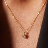 9 karaat ketting met hanger zirkonia 4mm voor dames
