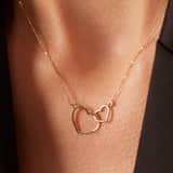 585 Gelbgoldkette mit 2 Herzen