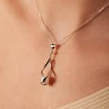 Zilveren ketting&hanger zoetwaterparel gedraaid