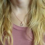 Zilveren roséplated ketting met hanger hart met zirkonia voor dames