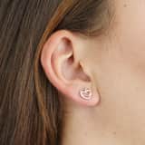 Ohrringe aus 925 Silber, rosa, 2 Herzen mit Zirkonia