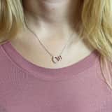Halskette aus 925er Silber mit Anhänger Silber/Rosa Zirkonia