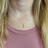 Kette & Anhänger, 925 Silber, Rose, Zirkonia