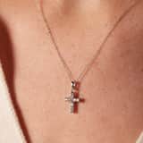 Anhänger aus 925 Silber, Kreuz mit Zirkonia