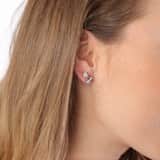 925 Silberohrringe viereckig mit Zirkonia, 4 mm