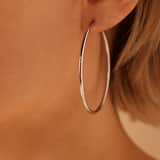 Zilveren oorringen 50mm voor dames