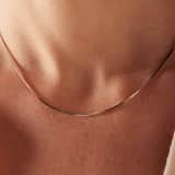 Gerecycled zilveren ketting slang schakel voor dames