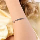 Plattenarmband aus 925 Silber, Singapore, Herz