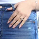 Guess-Ring, Edelstahl, Perlenschnur mit Kristall