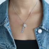 Silberfarbene Byoux-Kette Druzy