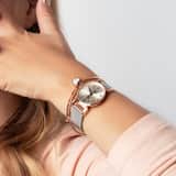 Stainless steel roséplated kinderarmband bangle met kristal