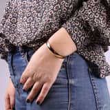 Stainless steel goldplated bangle 8mm voor dames
