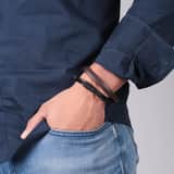 Byoux-Lederarmbandset, Herren, schwarz
