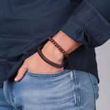 Byoux-Lederarmbandset, Herren, braun