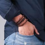 Byoux-Lederarmbandset, Herren, braun