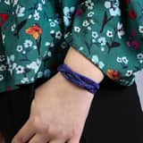 Bijoux goudkleurige wikkelarmband koningsblauw voor dames