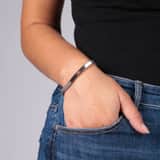 Armband aus Edelstahl mit Fantasieglied halbrund