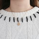Zilveren bijoux ketting met munt met hanger voor dames