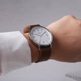 Urban Story horloge met bruine leren band