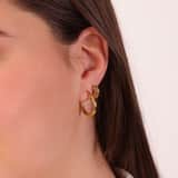 Stainless steel goldplated oorringen mesh voor dames