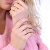 Zilveren goldplated ring met zirkonia voor dames