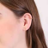 Zilveren goldplated oorknoppen met zirkonia voor dames