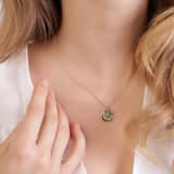 Silberkette & Anhänger, vergoldet, Rose mit Zirkonia