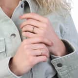 Zilveren goldplated zegelring hart voor dames