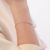 Silberarmband, Doppelherz mit Zirkonia