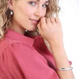 Zilveren armband bangle met kristal