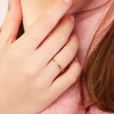 Silberring, rosévergoldet, Kugel 3 mm