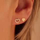 9 karaat oorbellen hart open/dicht