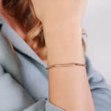 Stainless steel roséplated fantasiearmband met kristal voor dames