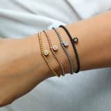 Stainless steel goldplated fantasiearmband  met hanger met kristal voor dames