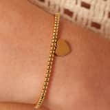 Armband aus Edelstahl, goldfarben, Kugel/Herz