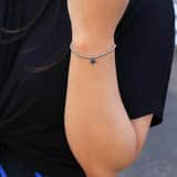 Armband aus Edelstahl, Kugel/rund, Bergkristall